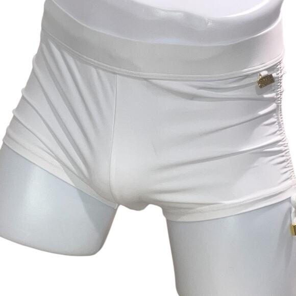 Andrew Christian Adjustable Swim Trunks White Medium - Picture 5 of 6